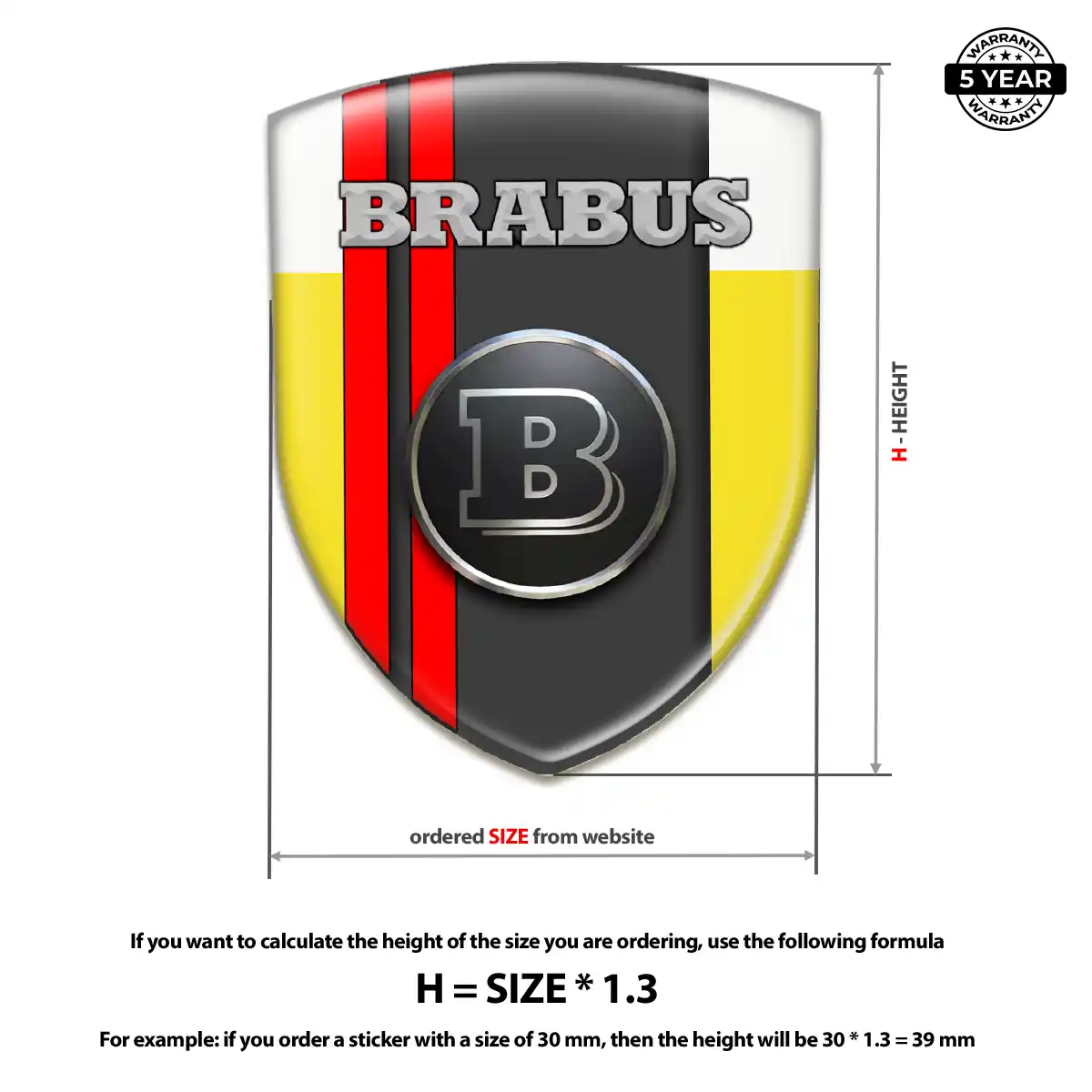 Mercedes Brabus Domed Emblem Elite Finish