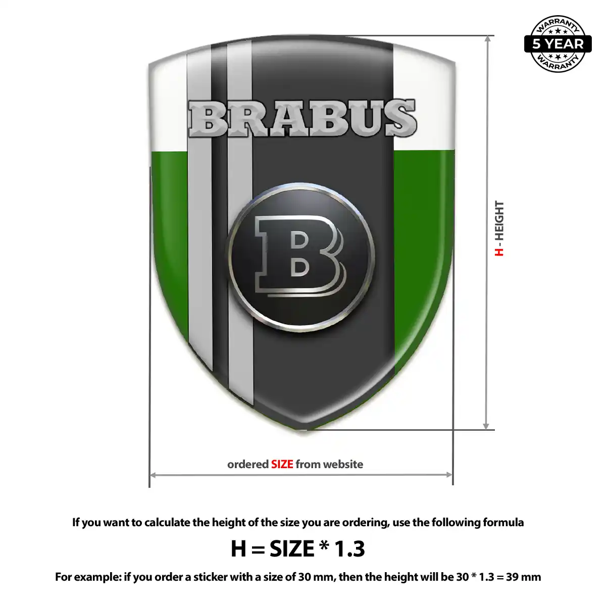 Mercedes Brabus Domed Emblem Sleek Style