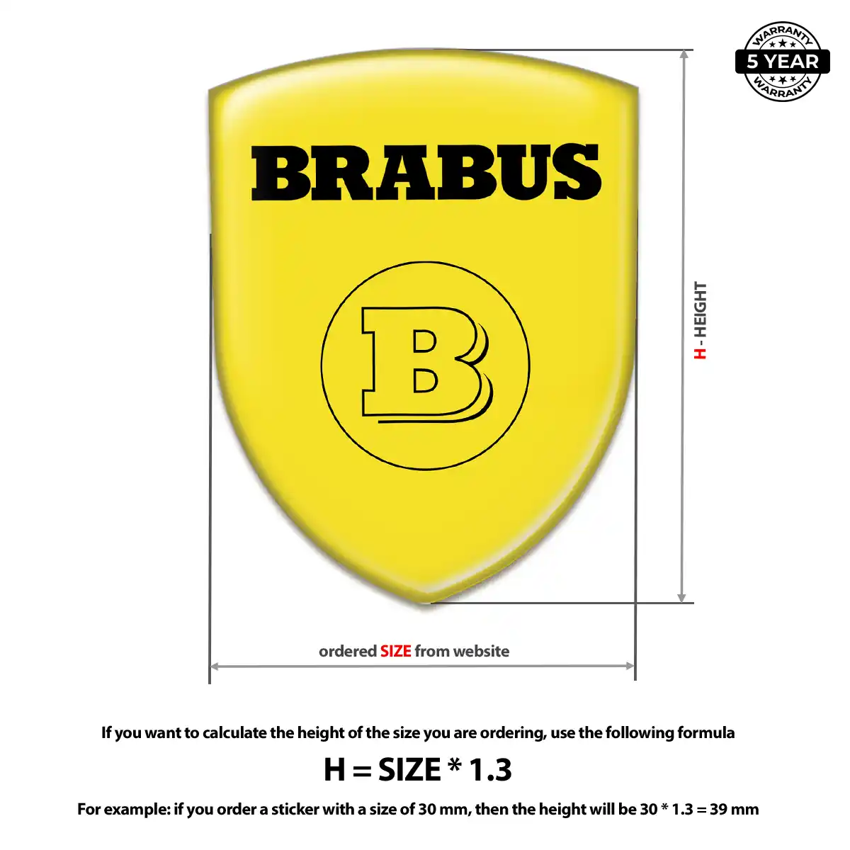 Mercedes Brabus Domed Logo Decal Refined Design