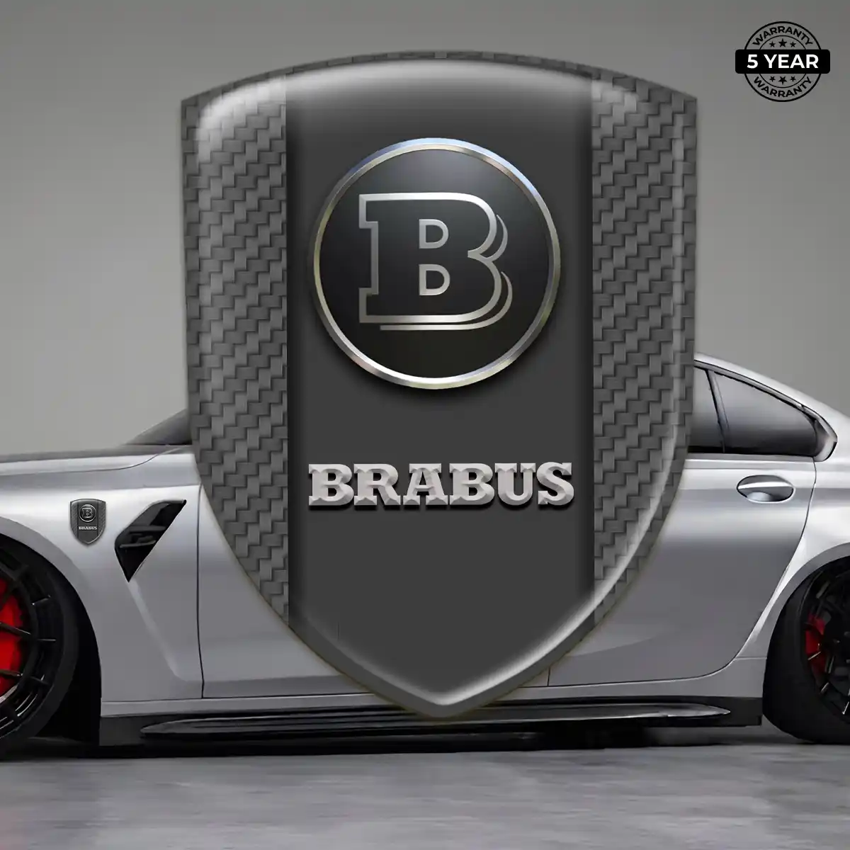 Mercedes Brabus Domed Logo Decal Sleek Style