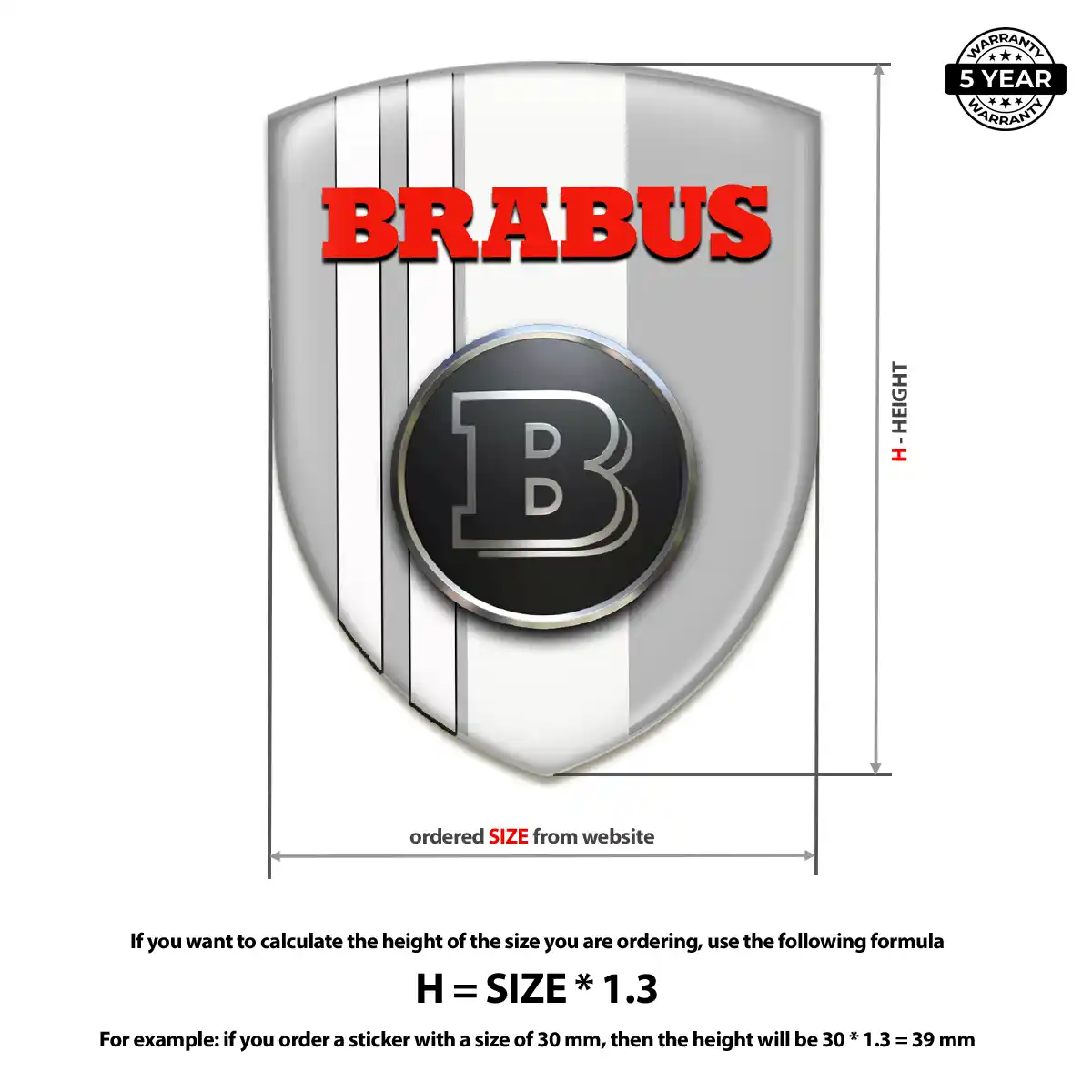 Mercedes Brabus Domed Logo Sticker Refined Design