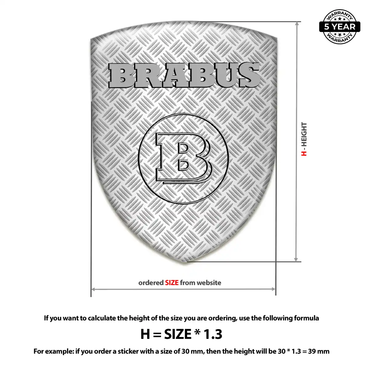 Mercedes Brabus Domed Logo Sticker Sleek Style