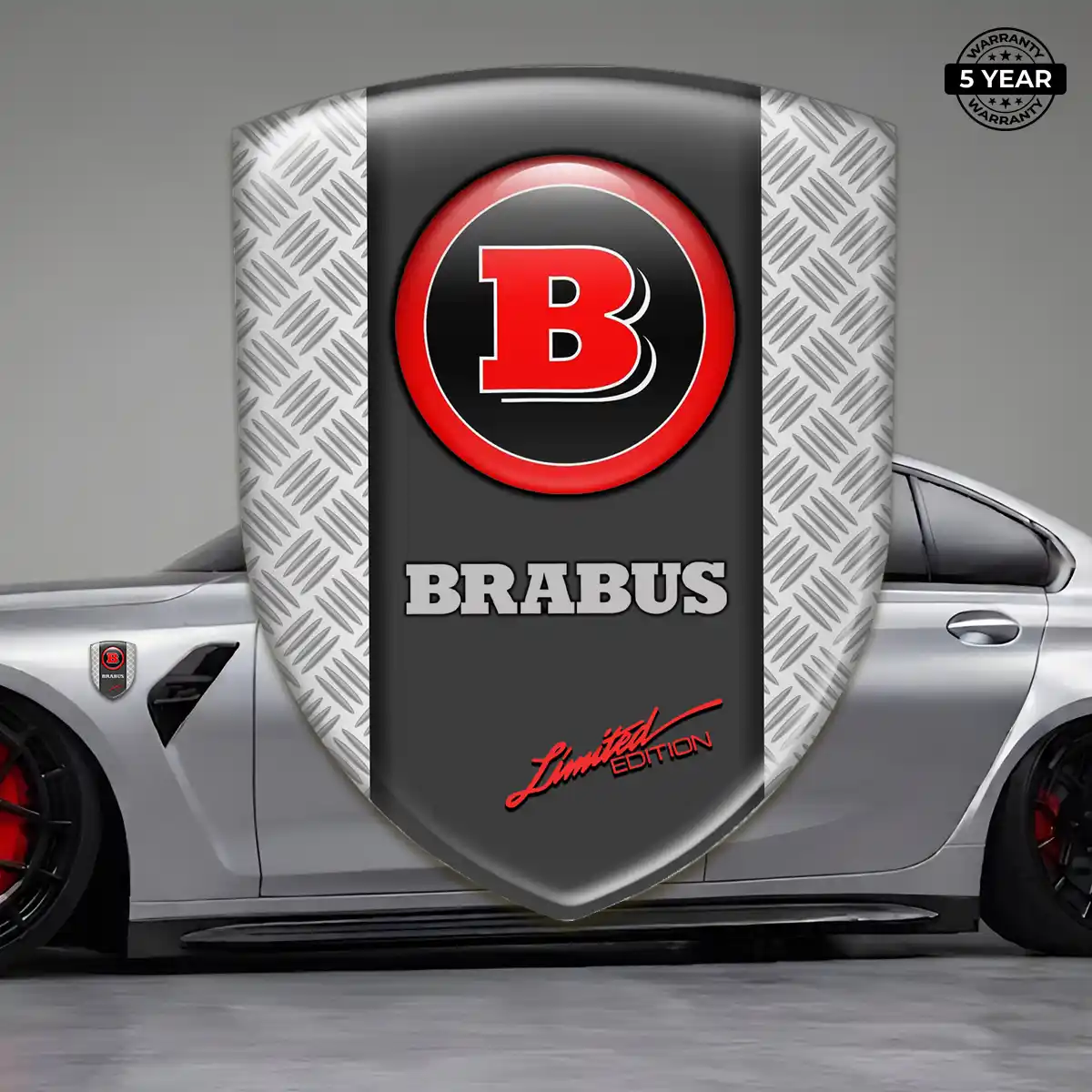 Mercedes Brabus Emblem Domed Badge Refined Design