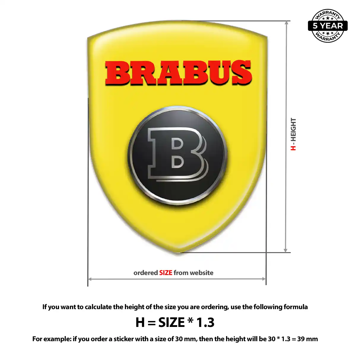 Mercedes Brabus Emblem Domed Badge Sleek Style