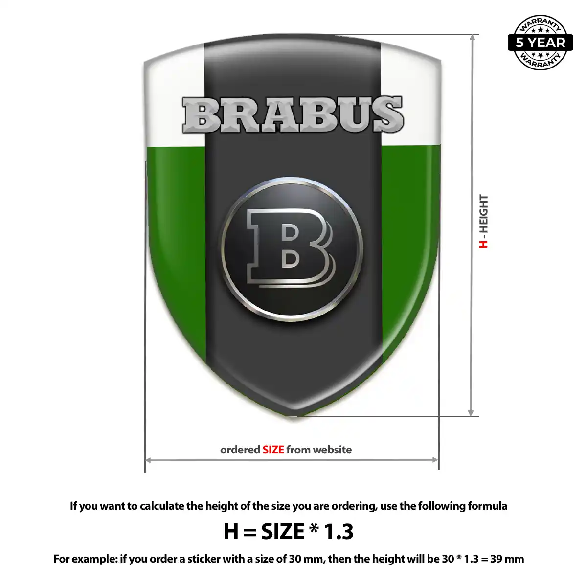 Mercedes Brabus Gel Badge Sticker Refined Design