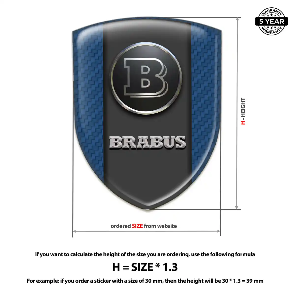 Mercedes Brabus Gel Badge Sticker Sleek Style