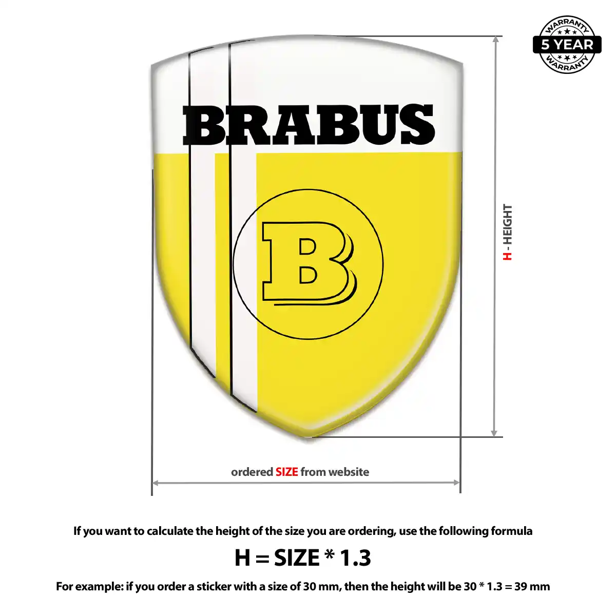 Mercedes Brabus Gel Emblem Sticker Refined Design
