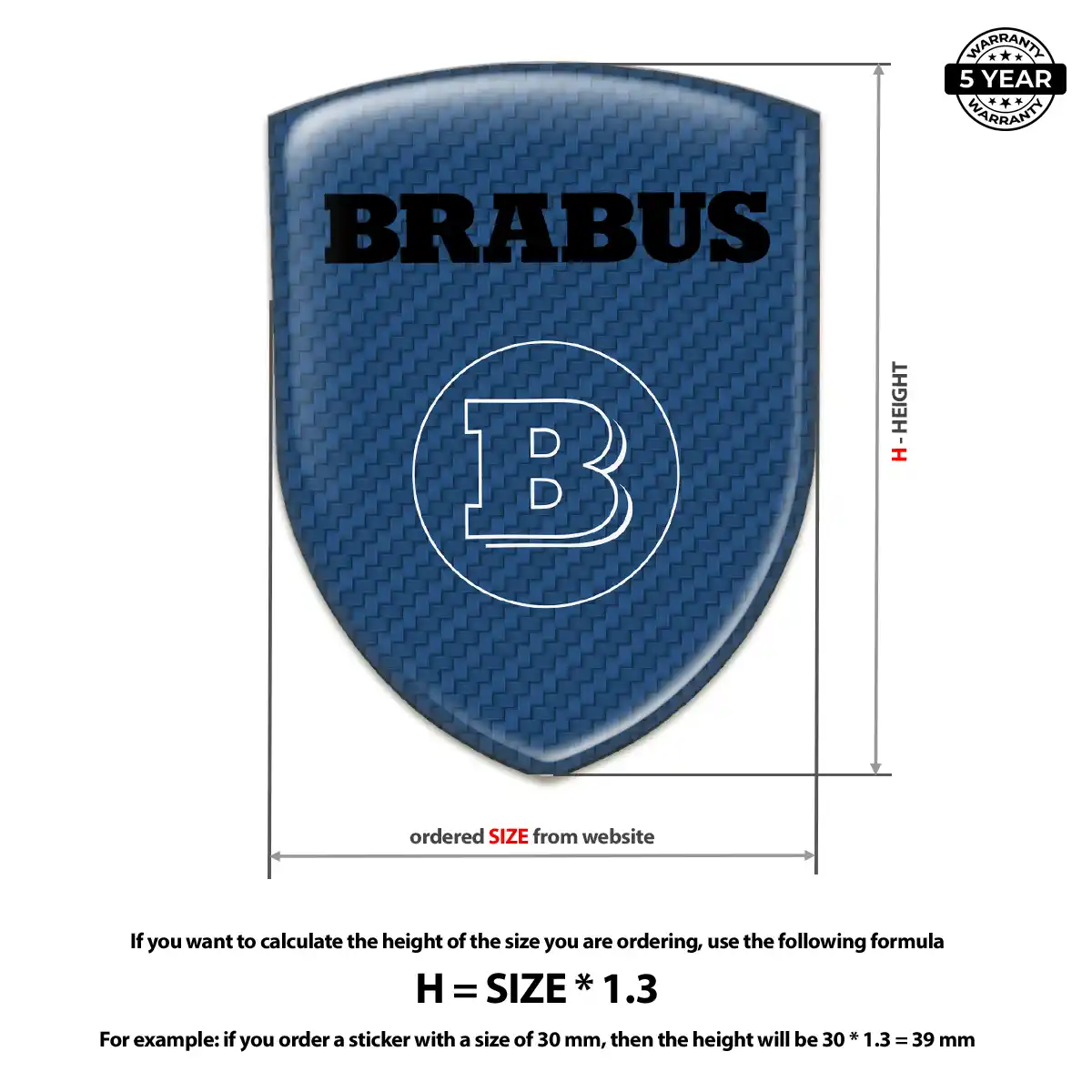 Mercedes Brabus Gel Emblem Sticker Sleek Style