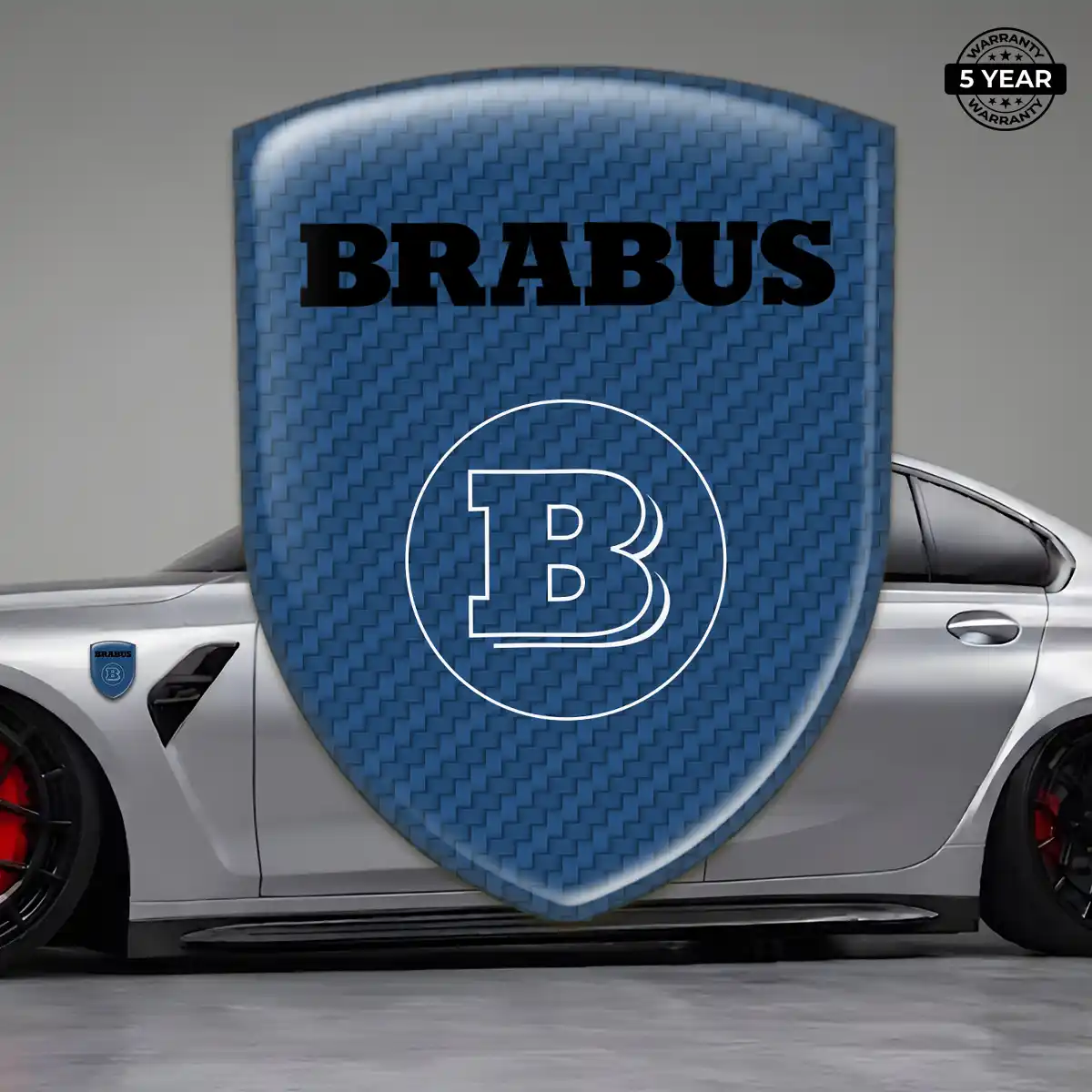 Mercedes Brabus Gel Emblem Sticker Sleek Style
