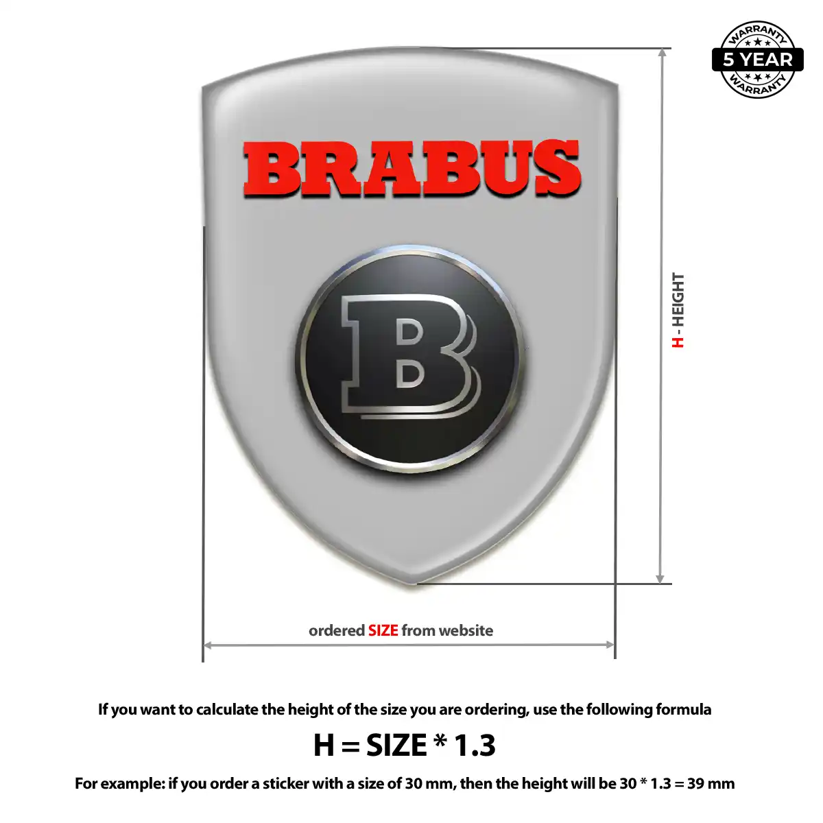 Mercedes Brabus Logo Emblem Elite Finish