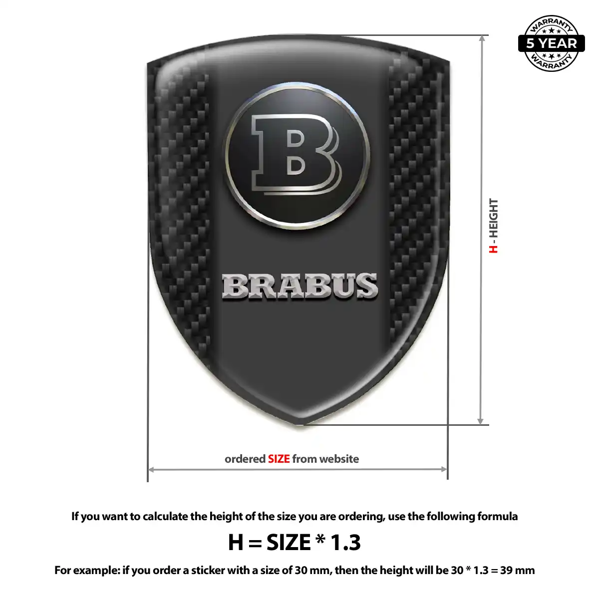 Mercedes Brabus Logo Sticker Refined Design
