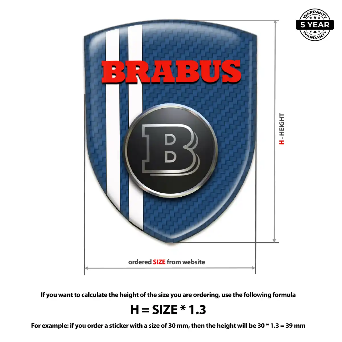 Mercedes Brabus Logo Sticker Sleek Style
