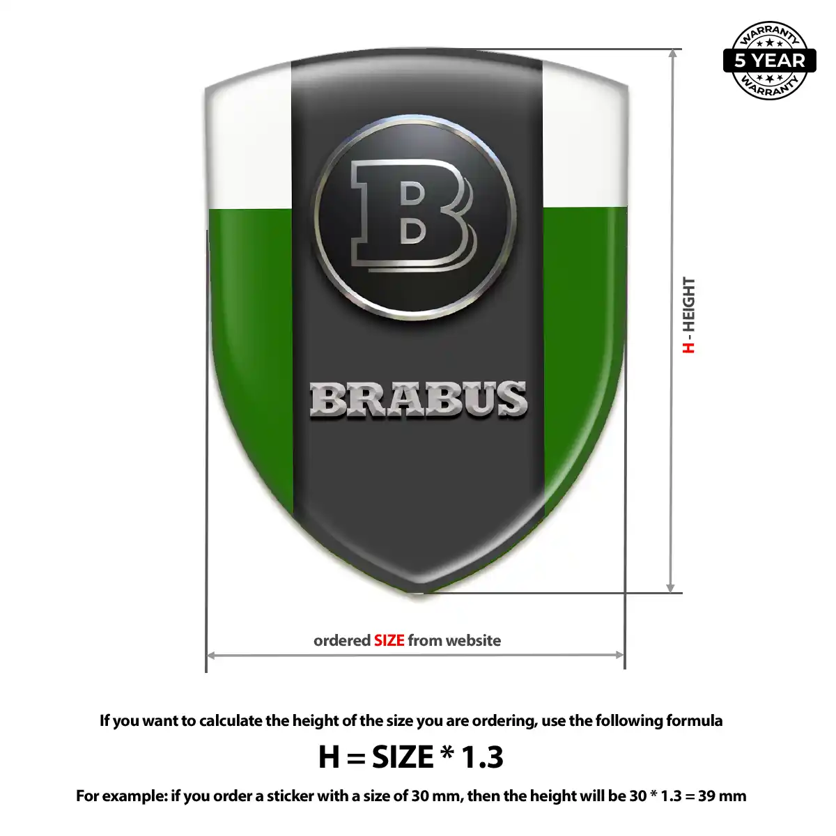 Mercedes Brabus Polyurethane Domed Sticker Refined Design