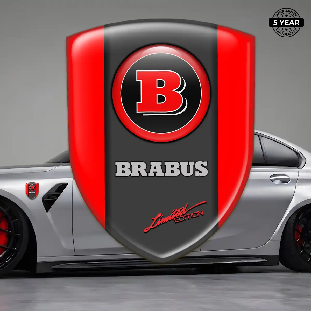 Mercedes Brabus Polyurethane Domed Sticker Sleek Style