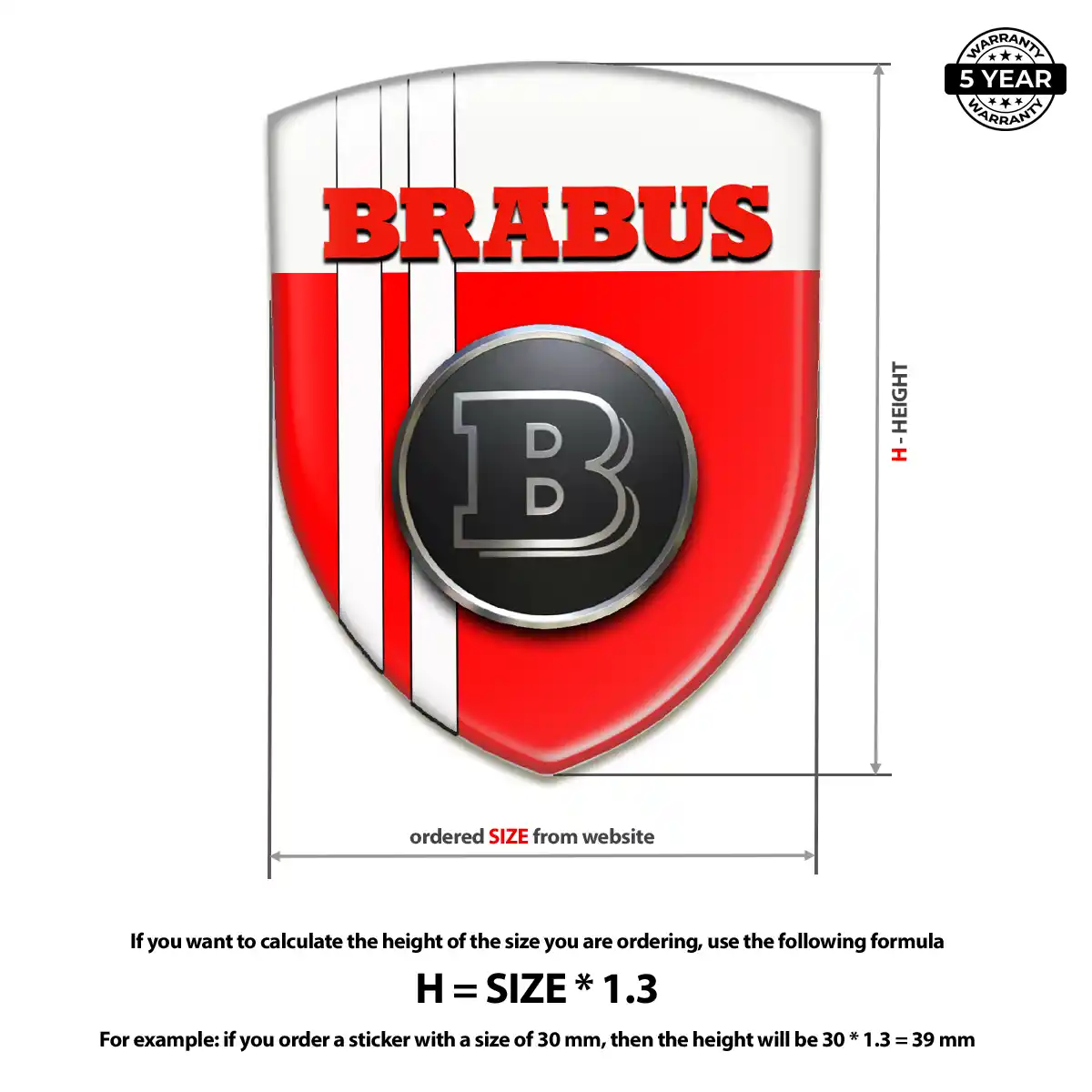Mercedes Brabus Silicone Badge Elite Finish