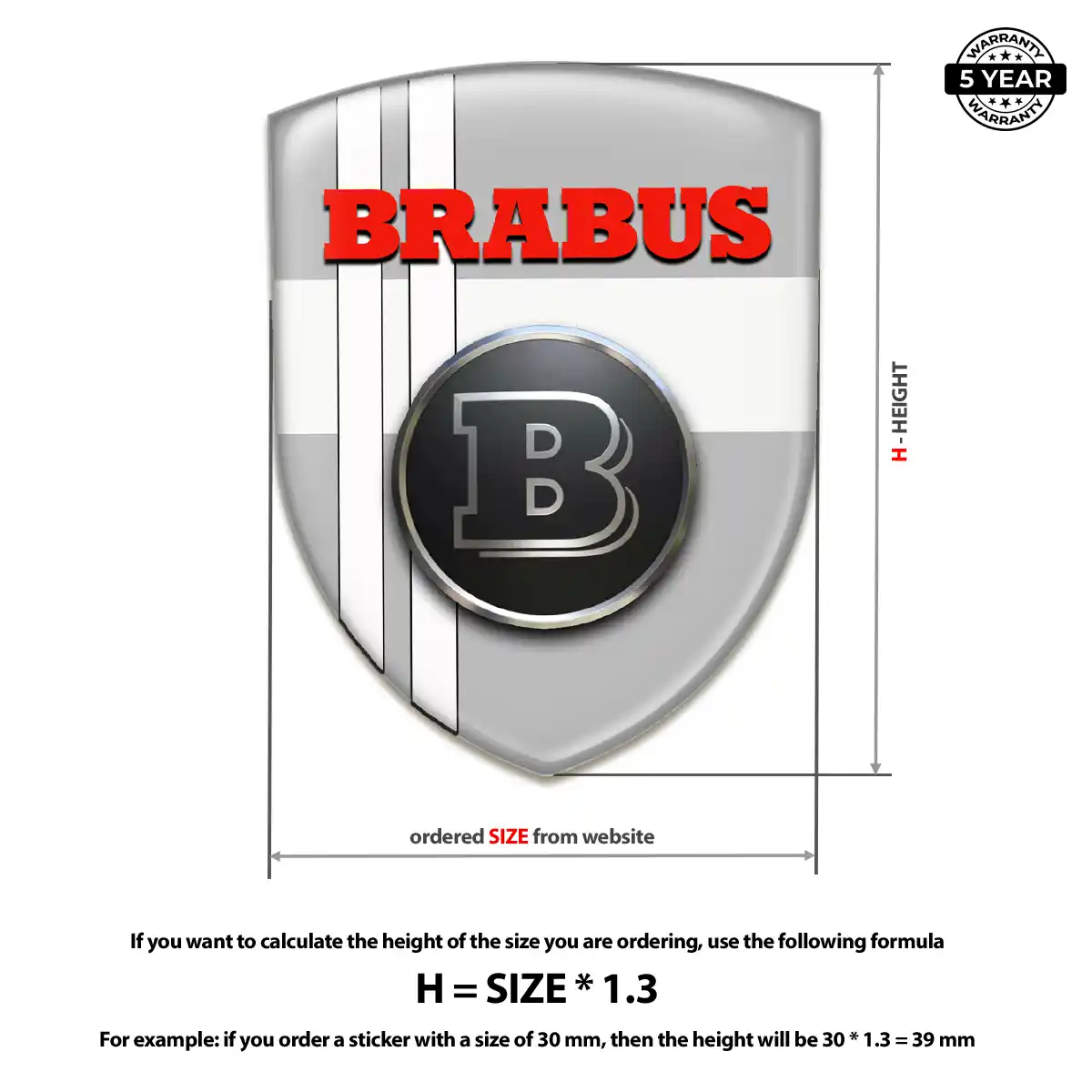 Mercedes Brabus Silicone Emblem Elite Finish