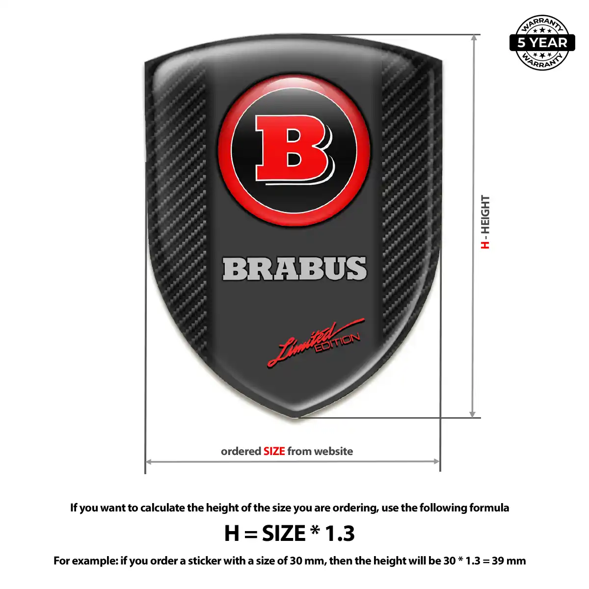 Mercedes Brabus Silicone Emblem Sleek Style