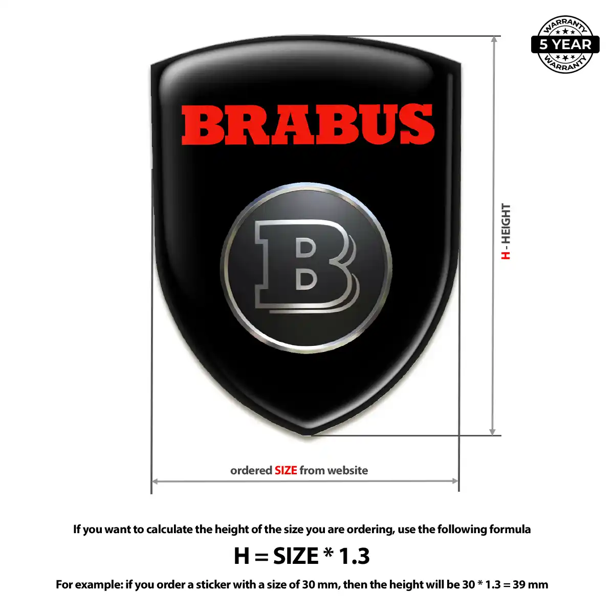 Mercedes Brabus Silicone Sticker Elite Finish