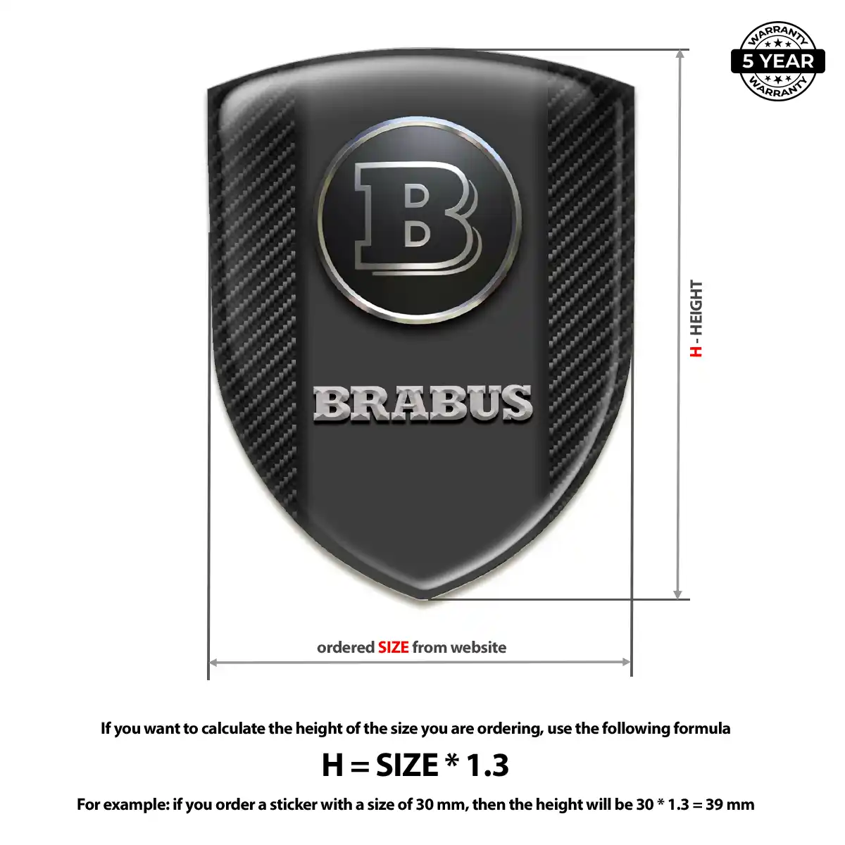 Mercedes Brabus Silicone Sticker Refined Design