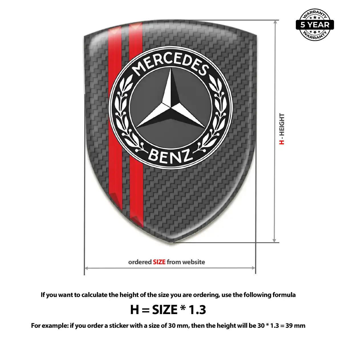 Mercedes Car Badge Sticker Prime Quality
