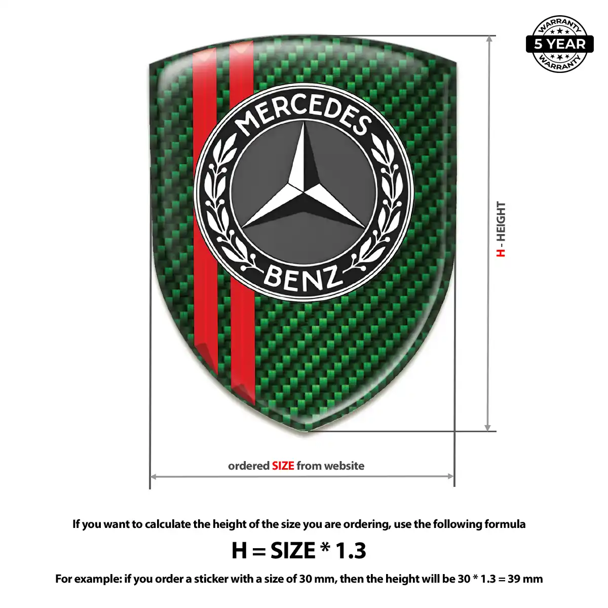 Mercedes Car Badge Sticker Refined Design