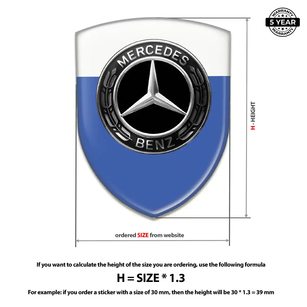 Mercedes Car Badge Sticker Signature Grade