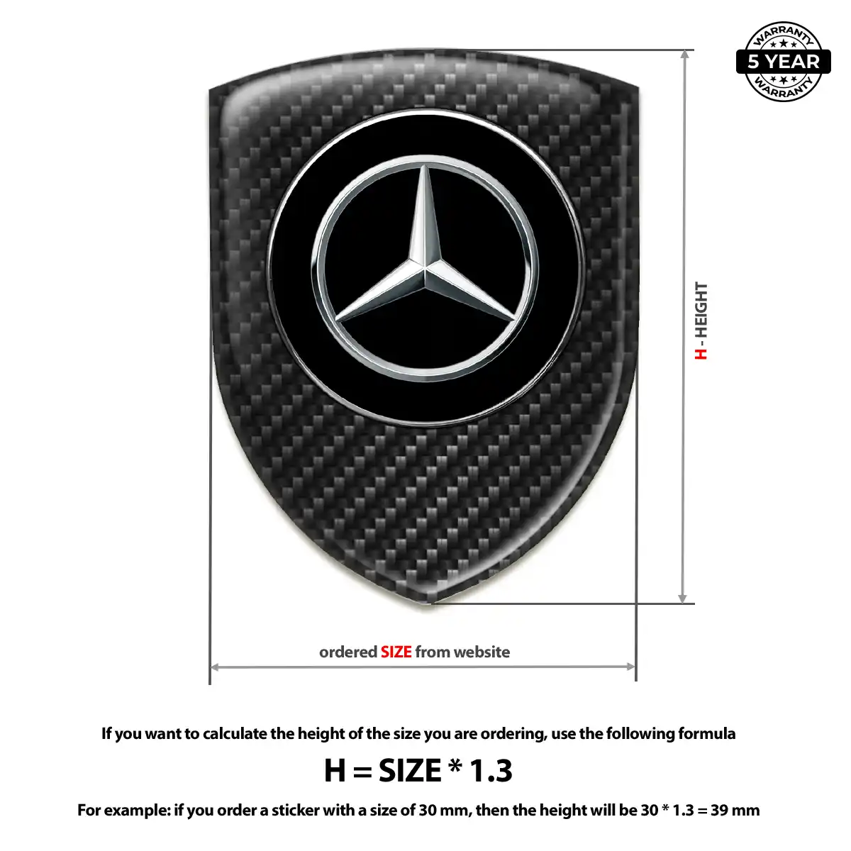 Mercedes Car Emblem Decal Elite Finish
