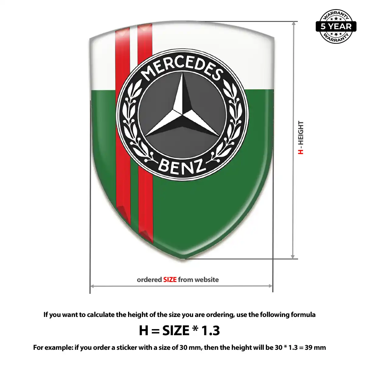 Mercedes Car Emblem Decal Prestige Line