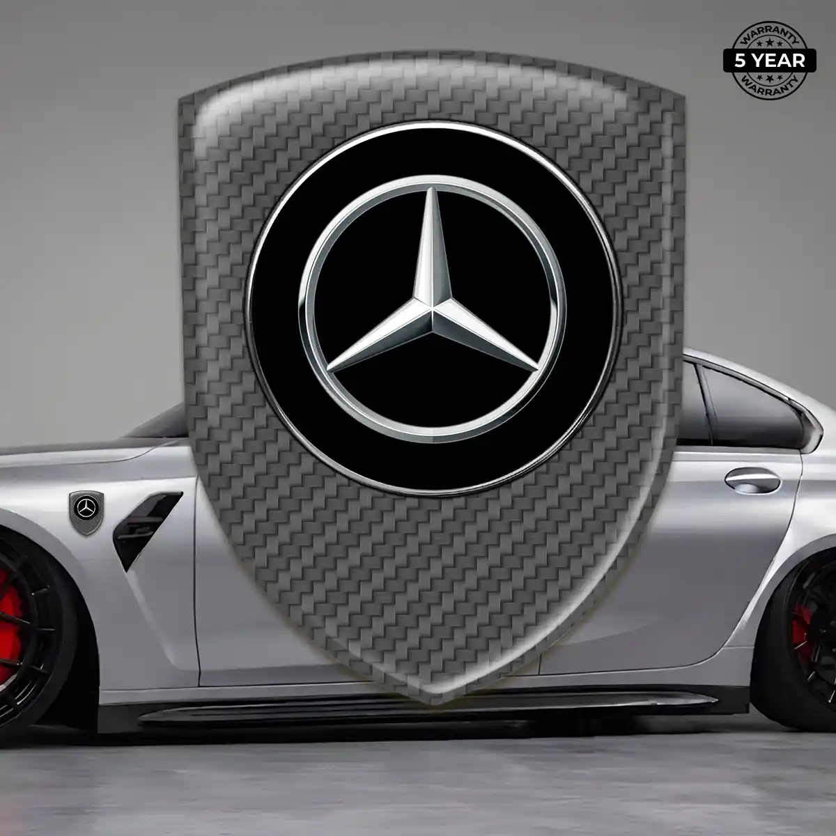 Mercedes Car Emblem Overlay Sleek Style