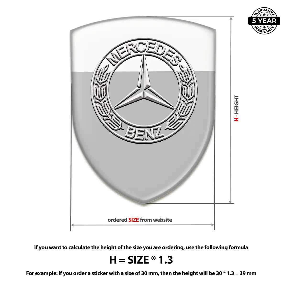 Mercedes Car Emblem Sticker Prestige Line