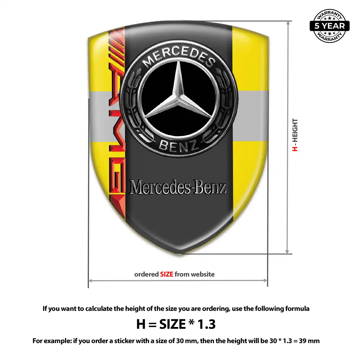 Mercedes Car Emblem Sticker Prime Quality