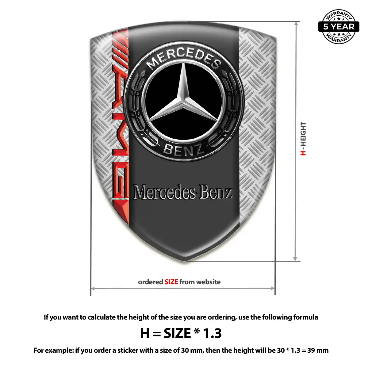 Mercedes Car Emblem Sticker Refined Design