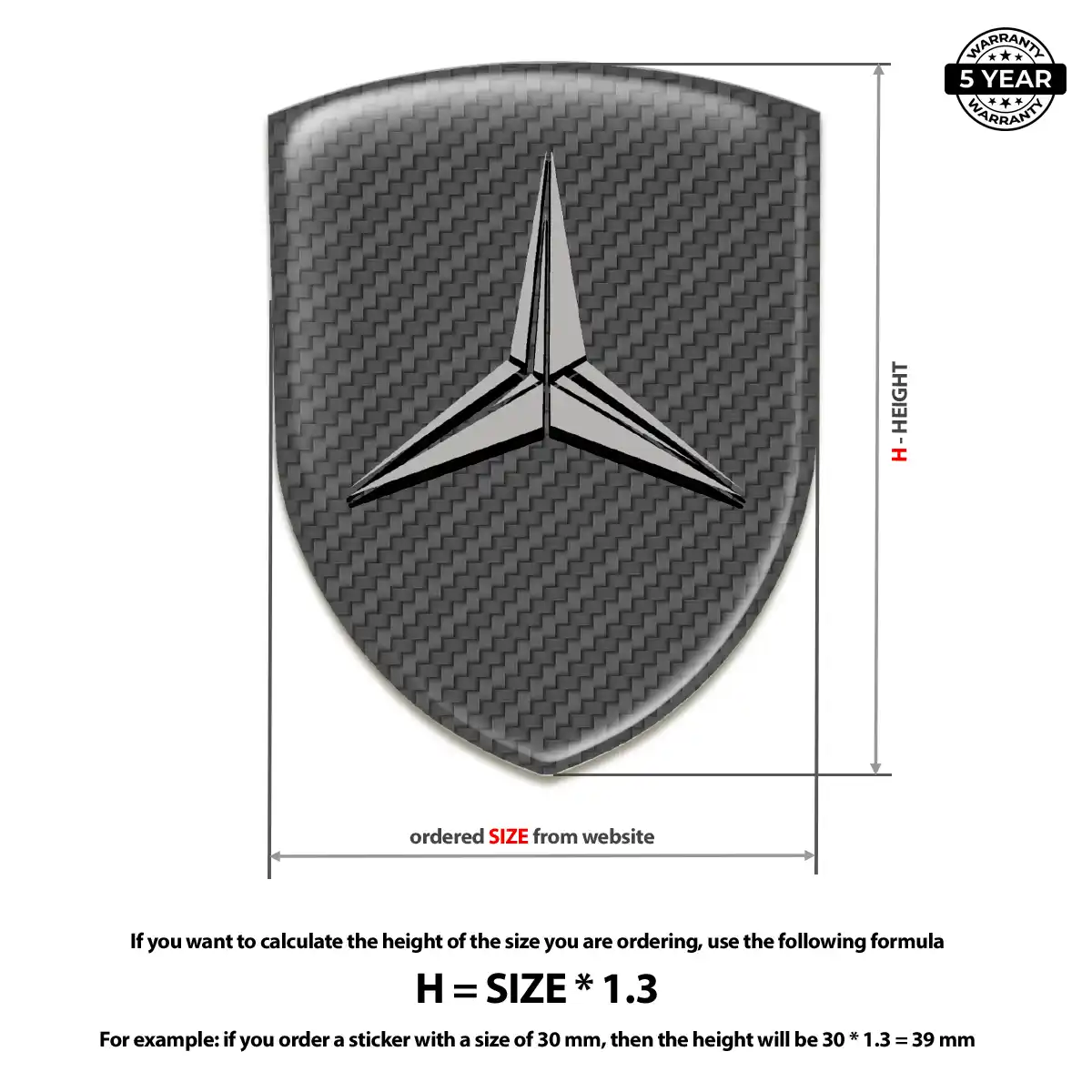 Mercedes Car Emblem Sticker Signature Grade