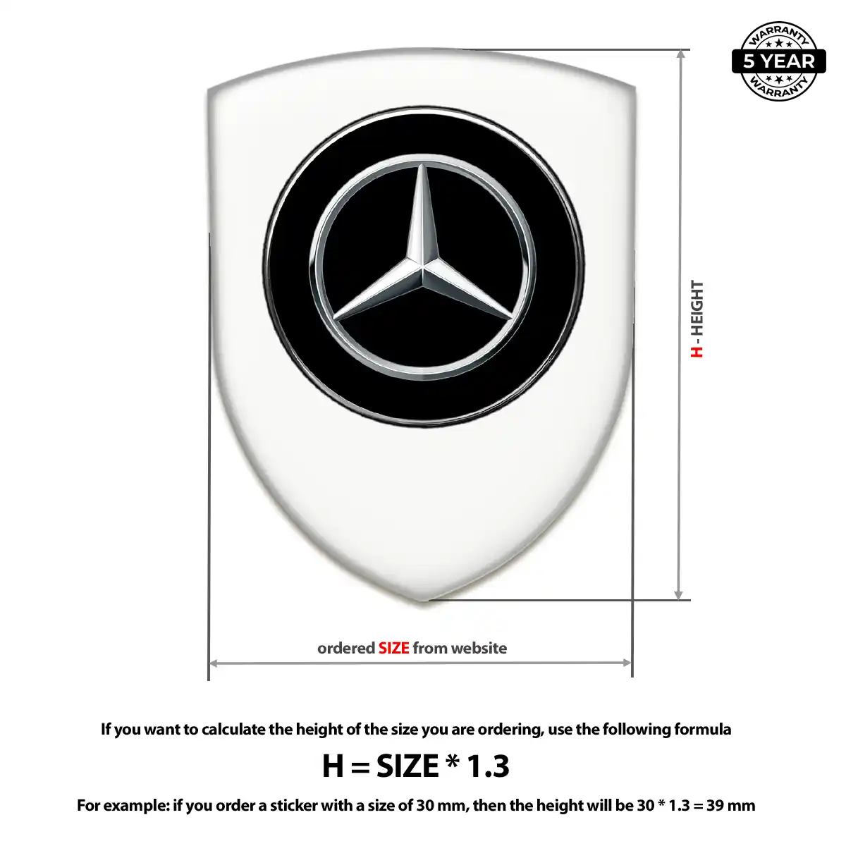 Mercedes Car Logo Decal Elite Finish
