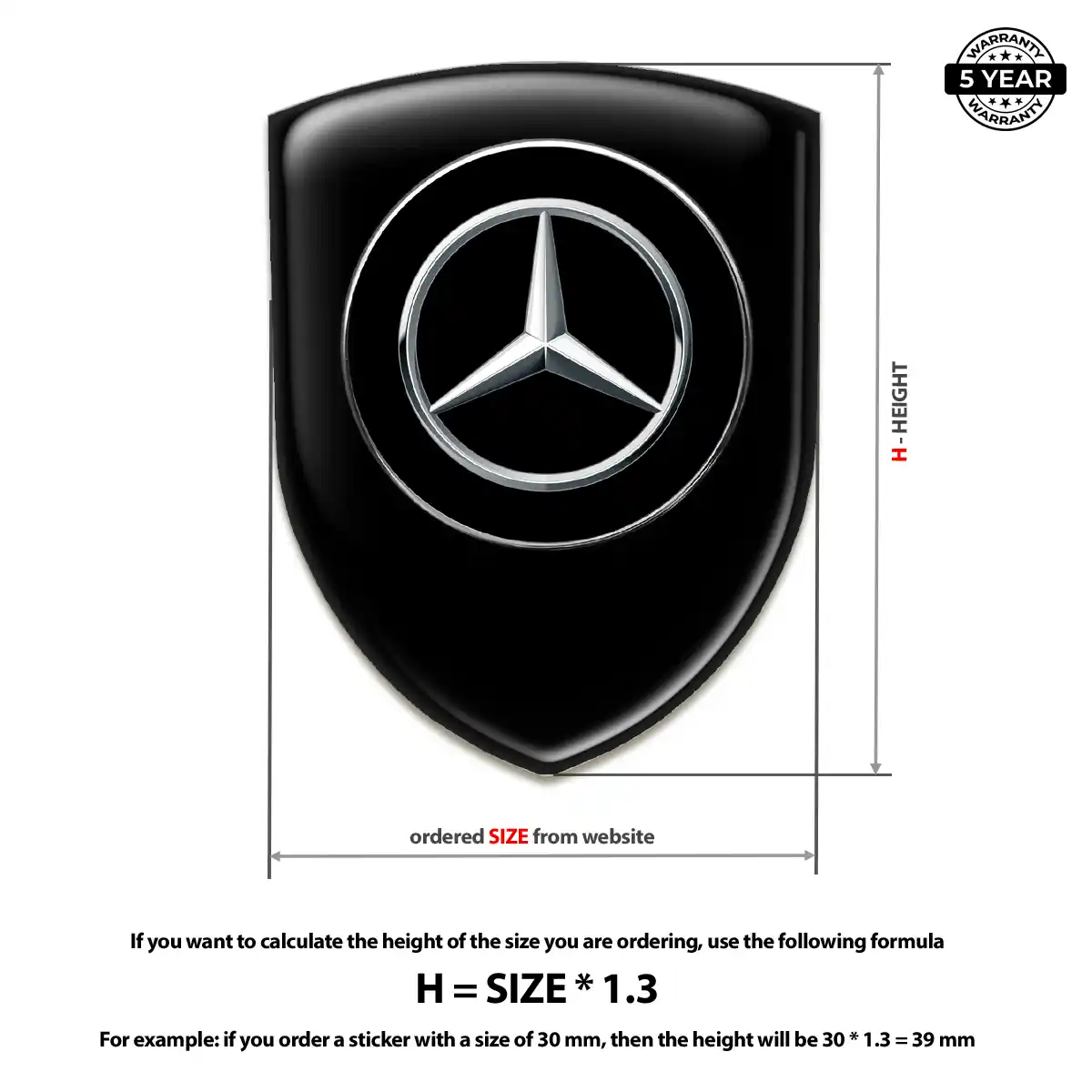 Mercedes Car Logo Decal Signature Grade