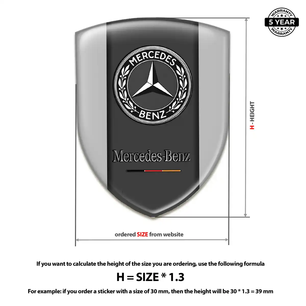Mercedes Crest Emblem Elite Finish