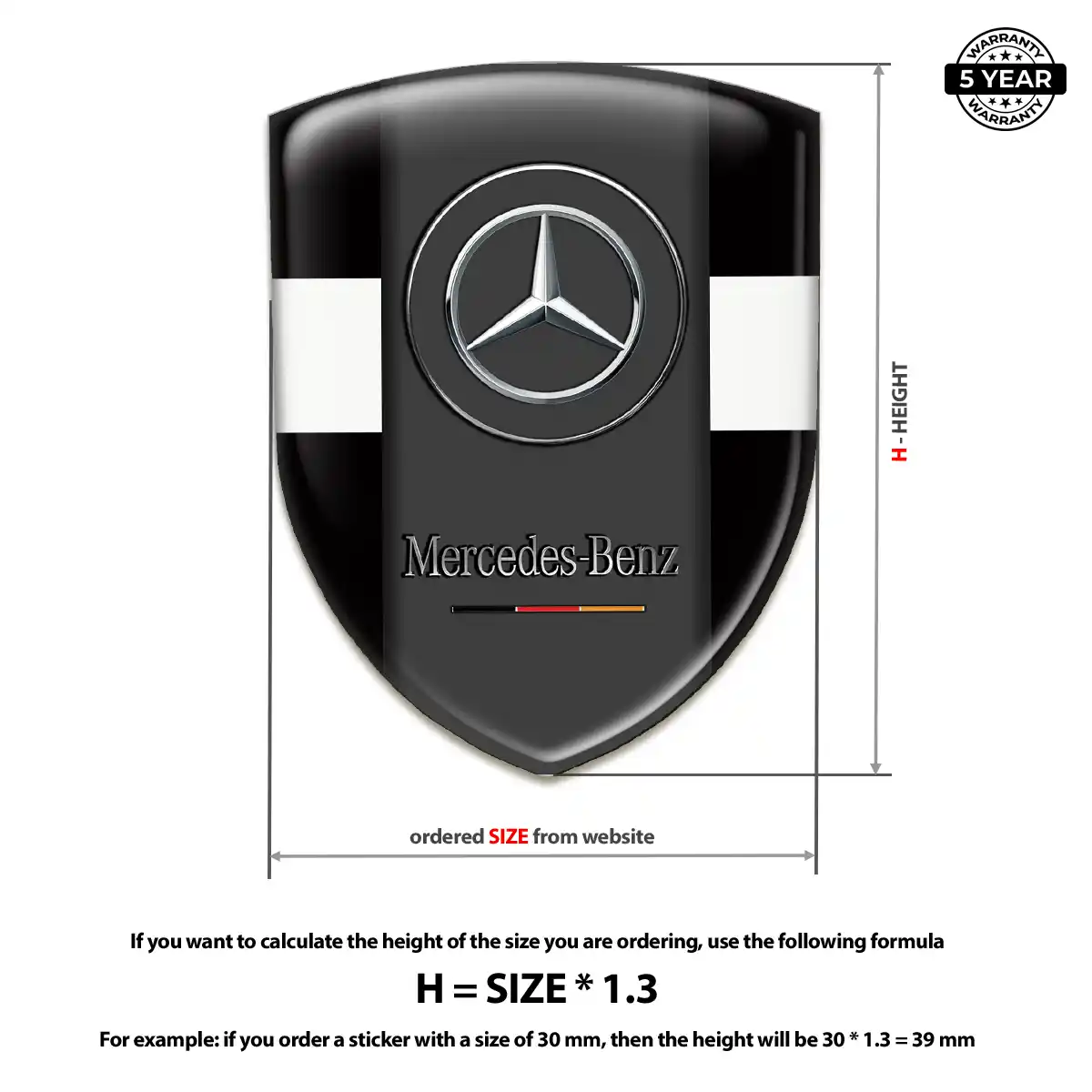 Mercedes Crest Logo Emblem Elite Finish
