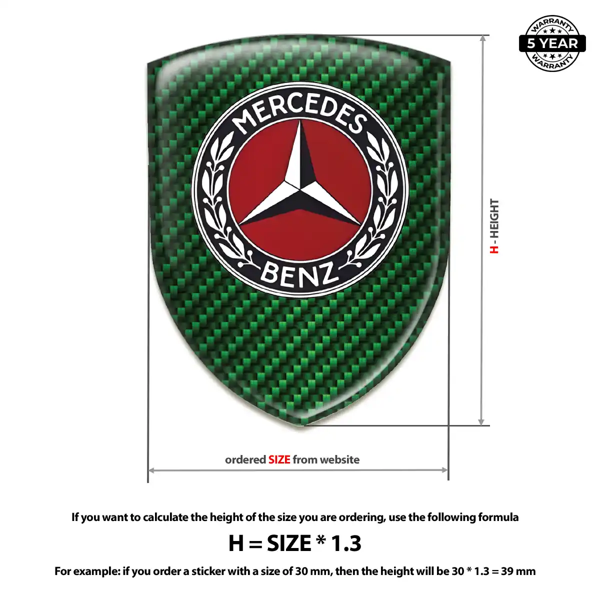 Mercedes Domed Badge Elite Finish