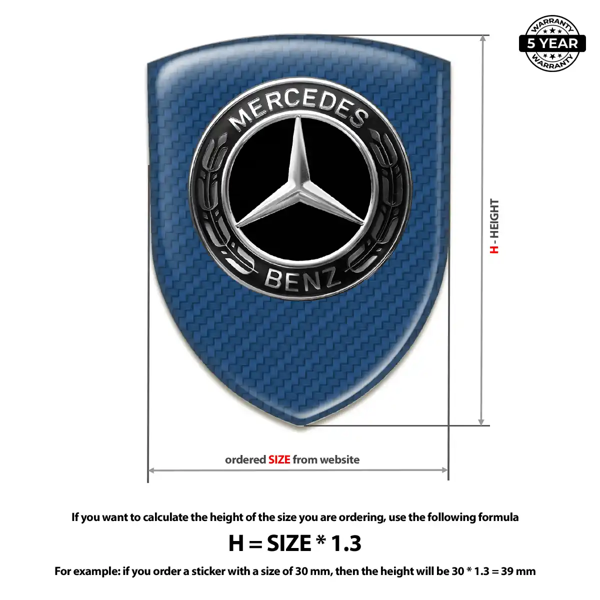 Mercedes Domed Badge Prestige Line