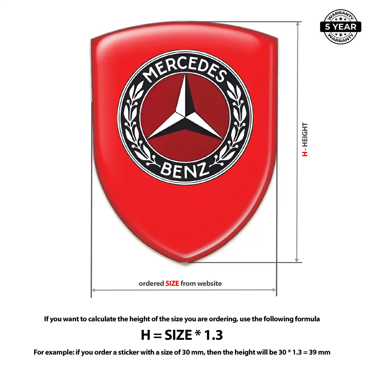 Mercedes Domed Badge Prime Quality