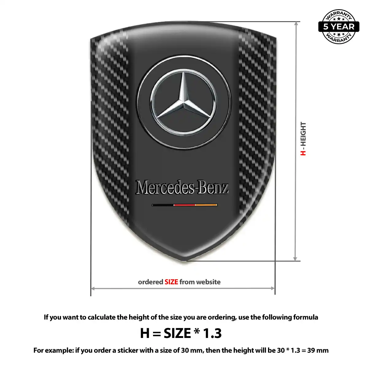 Mercedes Domed Badge Refined Design