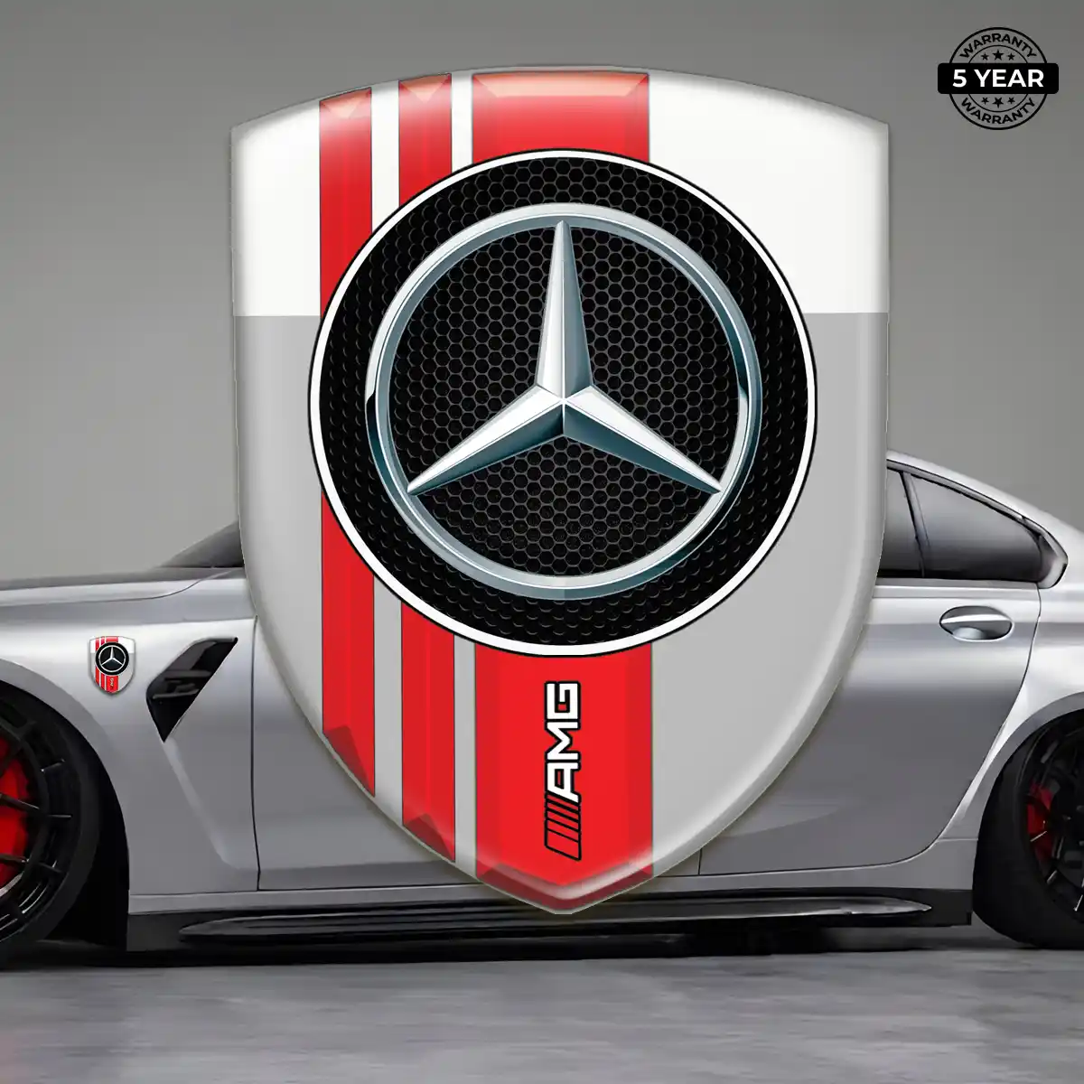 Mercedes Domed Car Sticker Elite Finish