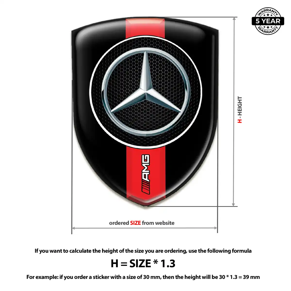 Mercedes Domed Car Sticker Prestige Line