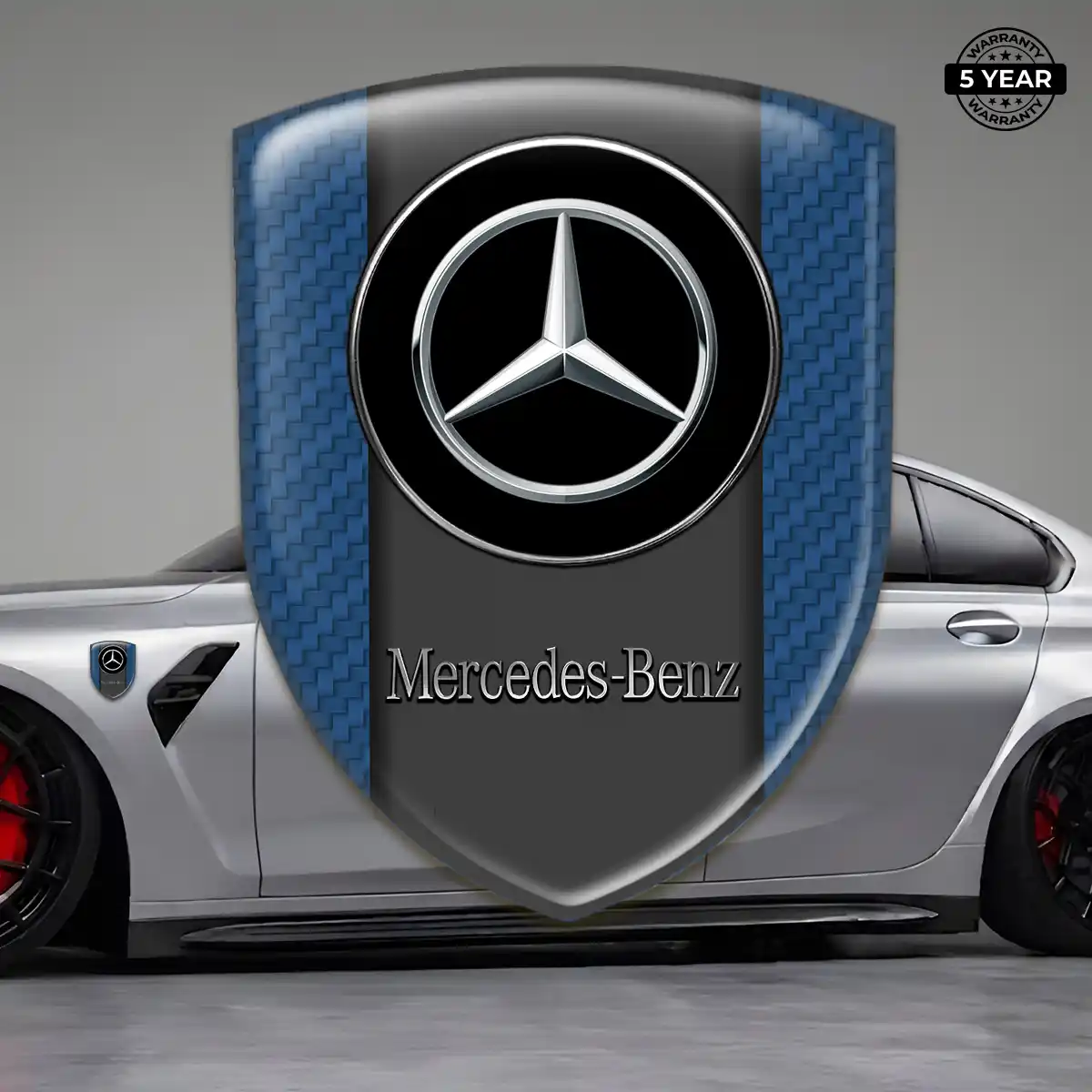 Mercedes Domed Car Sticker Refined Design