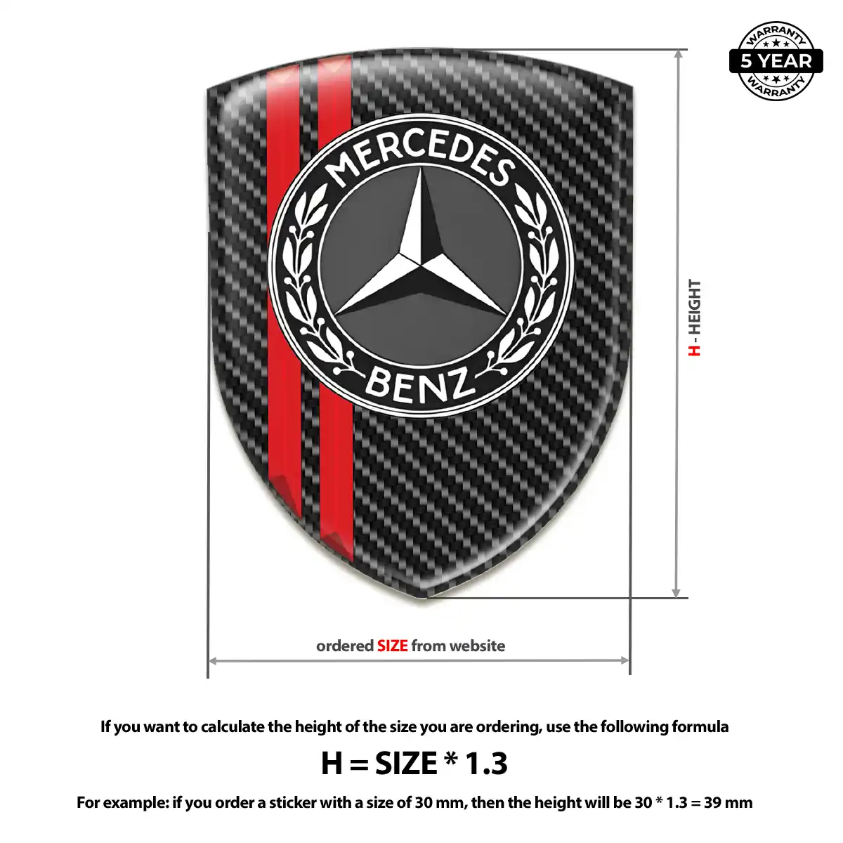 Mercedes Domed Car Sticker Sleek Style