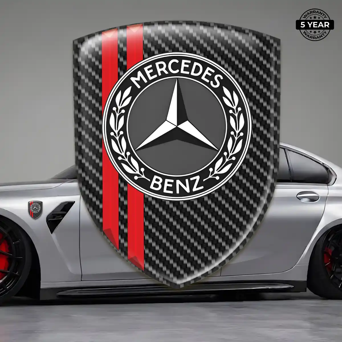 Mercedes Domed Car Sticker Sleek Style