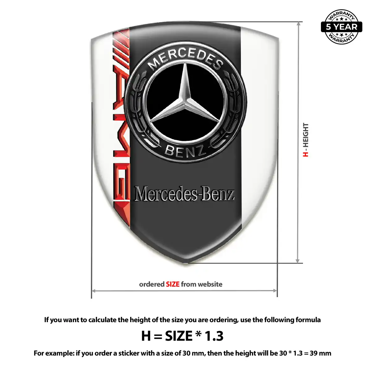 Mercedes Domed Car Sticker Superior Craft