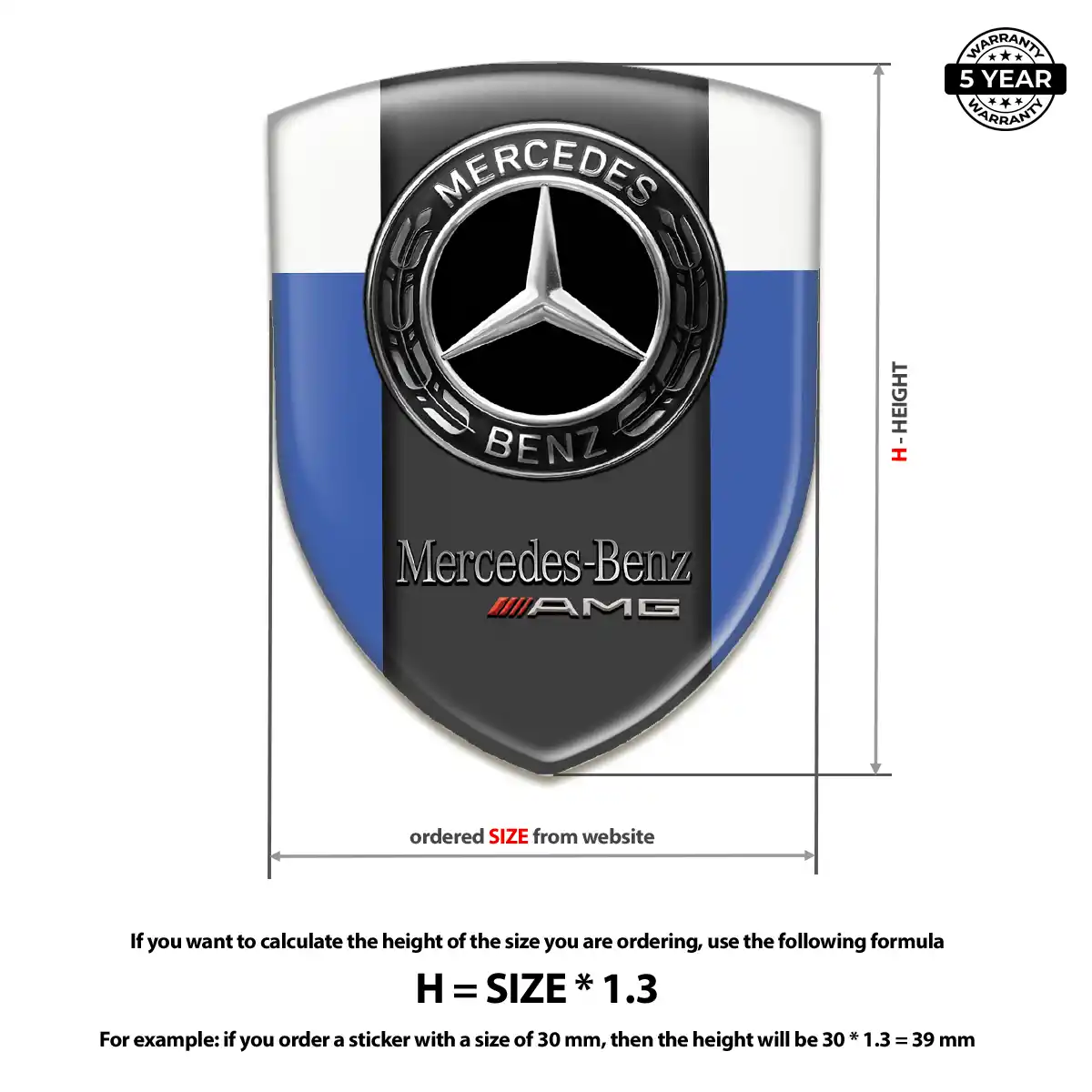 Mercedes Domed Emblem Elite Finish