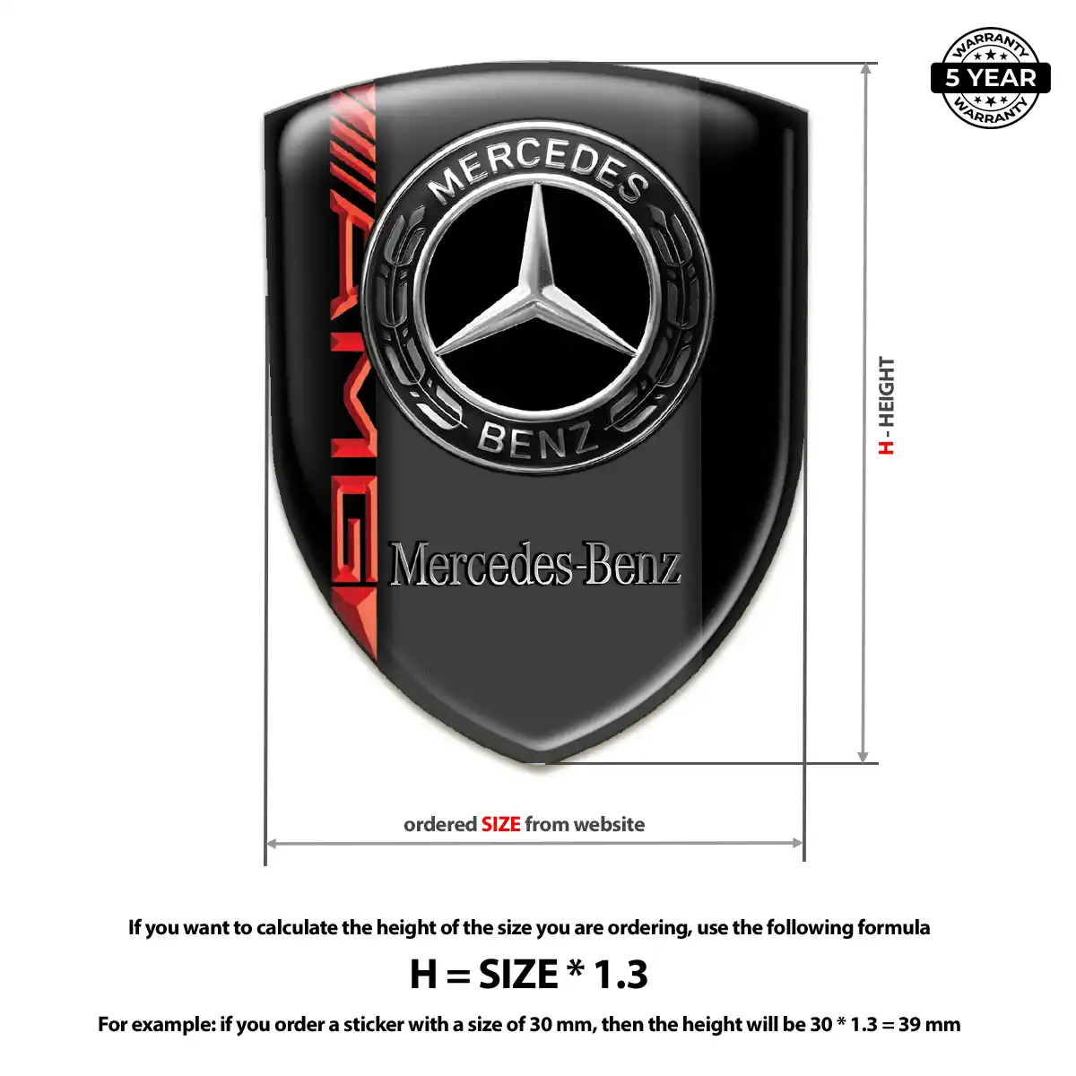 Mercedes Domed Emblem Prime Quality