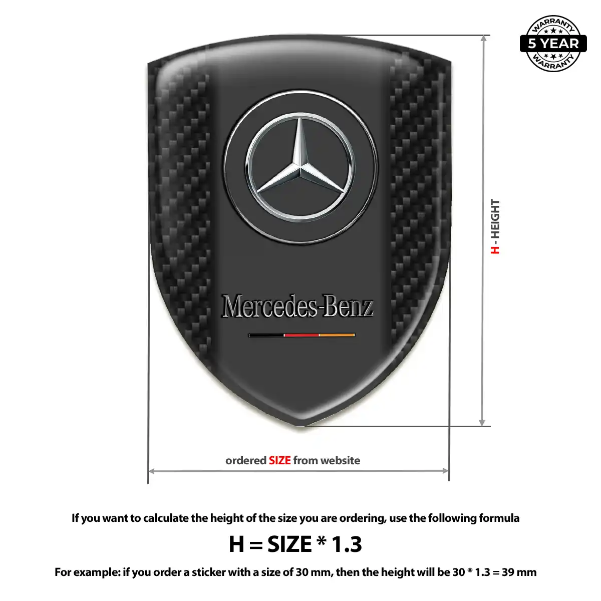 Mercedes Domed Emblem Refined Design